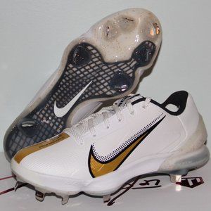 Nike Zoom Trout 7 Pro Metal Baseball Cleats Mens 7 White Gold Black
